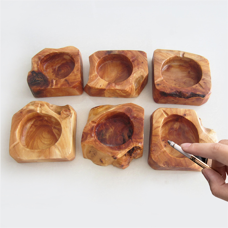 Office Table Accessories Unique - Cendrier Unique en bois naturel irrégulier,