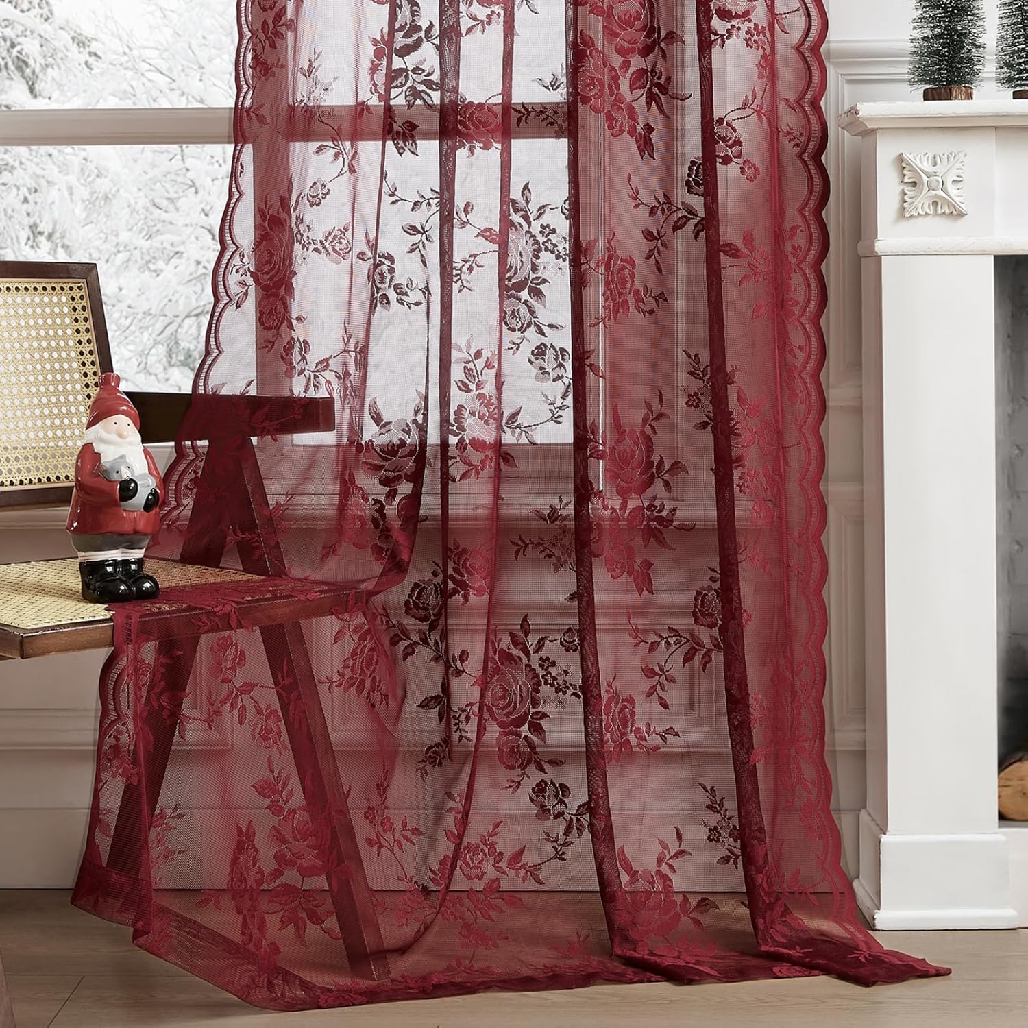 Rideaux en dentelle bordeaux d - Tablet Accessories Aesthetic avis et prix